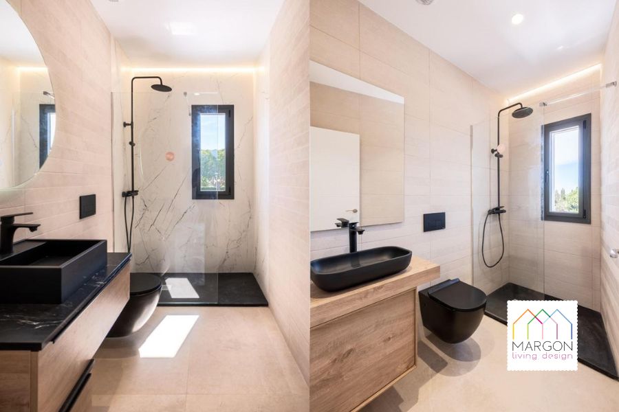 azulejo para baño moderno crema